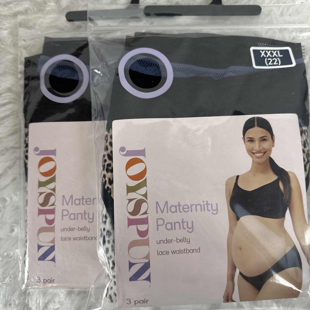 Joyspun Maternity Under Bump Panties XXXL 22 Plus Lace Bikini 2 Pack NWT